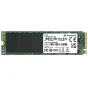 Transcend 2TB M.2 PCIe Gen3 x4 SSD 112S su 3D TLC NAND, be DRAM, su baltu etikete ir auksiniu jungtimi ant žalios PCB.