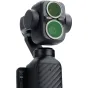 NiSi Black Mist minkštas fokusavimo filtras DJI Osmo Pocket 4, su dviem žaliais objektyvais juodame korpuse.