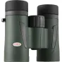 Kowa BD III 32-6,5 XD binokuliai su 6,5x didinimu, 32 mm objektyvo lęšiais, 10,0° matymo lauku, Kowa XD fluorito ED stiklu, tamsiai žaliu guminiu korpusu, juodu tekstūruotu fokusavimo ratuku ir raudonai-baltu Kowa logotipu.