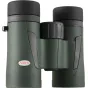 Kowa BD III 32-10 XD kompakti 10x32 binokliai su tamsiai žaliu guminiu korpusu, juodais dangteliais ir centriniu fokusavimo ratuku, su Kowa logotipu