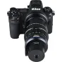 Nikon Z be veidrodžio kamera su Laowa 17,5 mm f/1,7 5–10X Ultra Macro APO objektyvu su koaksišku apšvietimu, viršaus vaizdas.