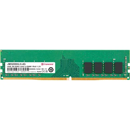 TRANSCEND JetRAM DDR4-3200 U-DIMM CL22 (1Rx8) 4GB