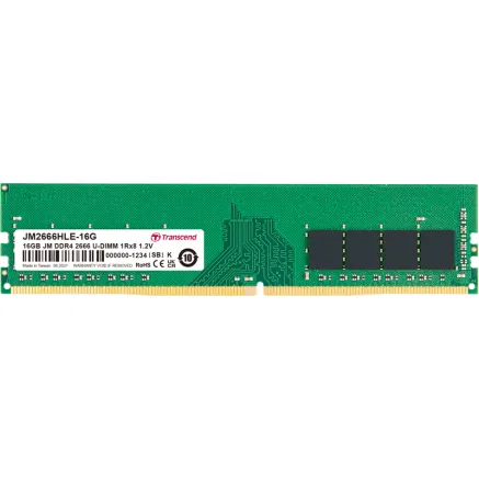 TRANSCEND JetRAM DDR4-2666 U-DIMM CL19 (1Rx8) 16GB