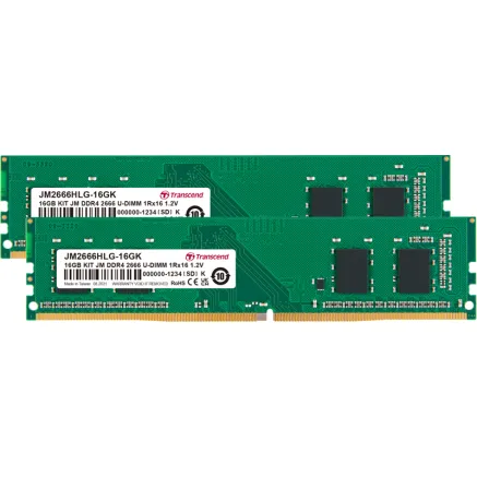 TRANSCEND JetRAM Kit DDR4-2666 U-DIMM CL19 (1Rx16) 16GB