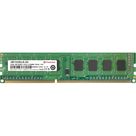 TRANSCEND JetRAM DDR3-1333 U-DIMM CL9 (1Rx8) 2GB