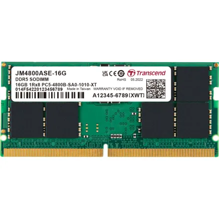 TRANSCEND JetRAM DDR5-4800 SO-DIMM CL40 (1Rx8) 16GB