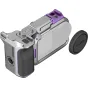 SmallRig modulinis street photography rinkinys DJI Osmo Action 6, įskaitant sidabrinį rėmą su purpuriniais akcentais, šoninį rankeną, riešo dirželį, silikono objektyvo dangtelį ir šaltojo batų adapterį