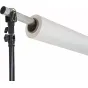 Manfrotto Solo Heavy Duty 4m fono laikiklis su baltu fono ritiniu, sumontuotu ant pivotuojamo metalinio stovo