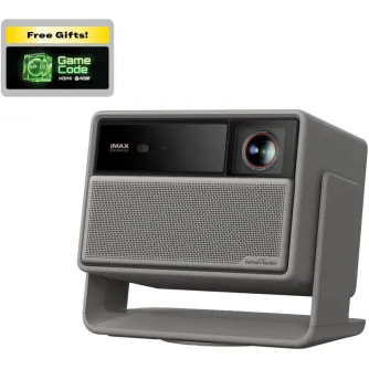 XGIMI Horizon 20 Max Limited Edition 4K RGB Triple Laser projektorius su dideliu objektyvu su raudonu žiedu, IMAX Enhanced ženklu, Harman Kardon garsiakalbio grotelėmis ir Free Gifts! reklama su FC26 žaidimo kodu. XGIMI Horizon 20 Max Limited Edition 4K RGB Triple Laser projektorius su dideliu objektyvu su raudonu žiedu, IMAX Enhanced ženklu, Harman Kardon garsiakalbio grotelėmis ir Free Gifts! reklama su FC26 žaidimo kodu.