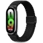 Juodas pintas nailono dirželis Xiaomi Smart Band 8/9, patogus ir kvėpuojantis, lengvai tvirtinamas, elegantiškas dizainas su skaitmeniniu ekranu, rodančiu laiką 09:28 ir 85% baterijos