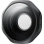Insta360 Ultra Wide Lens – nuimamas 189° sporto kameros objektyvas, juodas oktagoninės formos korpusas ir skaidrus priekinis stiklo elementas.