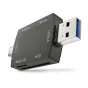 Newell OTG 4-in-1 USB 3.0 kortelių skaitytuvas su SD ir microSD lizdais, USB-A ir USB-C jungtimis, kompaktiškas aliuminio dizainas