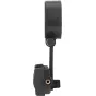 Redleaf SOM-3 smartfonų adapteris šoniniame vaizde, juodas plastikinis korpusas su reguliuojamu okuliaru ir auksiniu 1/4" srieginiu tvirtinimu