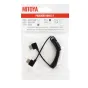 MITOYA 50 cm kampinis spiralinis HDMI kabelis su kairiu ir dešiniu jungtimis, auksu padengtas, skaidrā plastikinėje pakuotėje