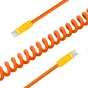 Newell USB-C - USB-C 100 W cable, 1,5 m, Silicone, Spiral, Orange-Yellow