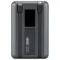 Newell MS-10000 Pro 10000 mAh pilkos power bank su integruotais USB‑C ir Lightning kabeliais, kompakti dizainas ir kabelių valdymo funkcijos.