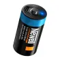 Newell USB‑C C/R14 įkrovljama baterija, 4000 mAh, juoda su mėlyna juostele, rodanti USB‑C prievadą ir įsižiebusį mėlyną LED įkrovimo indikatorių