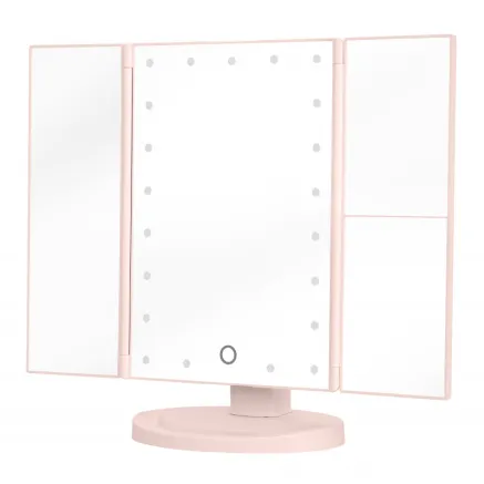 Humanas HS-ML04 Make-up Mirror with LED Lights - Pink