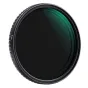 K&F Concept 67 mm reguliuojamas ND filtras su Nano-X danga, tamsus stiklas su žaliu atspindžiu, juodas tekstūru rėmelis su MIN žymėjimu, idealiai tinka sklandžiam ekspozicijos valdymui nuo ND8 iki ND128.