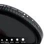 K&F Concept 67 mm reguliuojamas ND filtras – šoninis vaizdas su graviruota ND8‑ND128 skalė ir valdymo taškais ant rėmelio