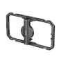 SmallRig universalus greito atleidimo korpusas mobiliam telefonui (modelis 4299B) su pritvirtintu užrakto spaustuku, juodas aliuminio rėmas, MagSafe ir 1/4"-20 tvirtinimo galimybės.