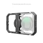 SmallRig 4299B universalus greito atlaisvinimo rėmas mobiliesiems telefonams su filtro tvirtinimu, juodas išorinis rėmas, vertikalus SmallRig rankena ir baltas vidinis rėmas, rodantis MagSafe ir 1/4"-20 priedų suderinamumą.