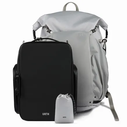 Urth Helios Outdoor Backpack 40L (Stone) + Core Camera Cube L + Stratus Rain 