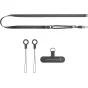 SmallRig 6732 BS‑S1 juosčiai 2‑in‑1 šultras šlėnos su metaliniu rinku, šviesu įtraukimu, du lanyardiais ir tālruniu, iliustruojantis saugų, bekrąbų priekirpimą