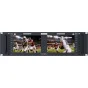 Feelworld FRM701G duobinis 7‑ilgio 3RU įkrovamojo monitoras su duomis 1920×1200 IPS ekranais, rodantis live futbolo žaidimą, su 12G‑SDI un HDMI 2.0 įėjimo galimybėmis, laikas kodas ir atdalinių valdymu siekiantį daugikamerinį pr