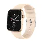 Auksoji Colmi P71 smartwatch su bežiuoju silikonu juosčiu, 1,9‑duožio IPS HD ekraną, kas rodo temperatūrą 102°F, pulzininką 089 BPM, žalių skaičių 08926 ir datą 08 JUN, akcentuojant sveikatos ir trysaktyvumo seka funkcijas.