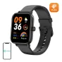 Colmi P81 juosis smartwatch su silikonu juosčiu, 1,9‑duočių IPS ekranas su aktyvusiu laiką, pulzų ir žaudių skaičiavimą, su smartfonu ikona COLMI ir oranžiu PUBU logu, akcentuojantis sveikatos sekimą ir Bluetooth dailes funkcija