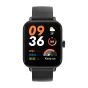 Juos Colmi P81 smartwatch su silikonu juosiu, frontinė kampas, 1,9‑duimų IPS ekranas rodantis laiką 09:36, sveikatos duomenys, weather widget, pulzų ir aktivumo žiūrines, IP68 suduotojas.