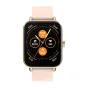 Auksoji Colmi P81 smartwatch su rozu silikonu įrmu, 1,9‑duočių IPS ekraną, kas rodoma žymus, pulzininką ir kalorijas, auksoji kovas ir pusės mygtuku