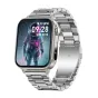 Colmi P80 smartwatch su žaliaus šildymu žaliu žingsniu, 1,83‑duožio HD ekraną su astronauta wallpaperiu, laikas 09:28, diena Sun 0928, puštainis 98 BPM, roatavusis kryžkelis ir pėdsakas mygtuku, šiksuojuoju svaigžiausioje
