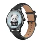 COLMI L28 Smart Watch (black silicone + black leather strap)