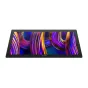 Huion Kamvas Pro 27 27‑ilgio 4K pen display su šviesu abstraktų šviesų, juosčiai pēdį, frontinis kampas, įjungta