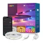 Lepro S2 5 m Wi‑Fi Bluetooth RGBIC šviesi LED juosčiai su AI žvalgių, muzikos sinkronizuotu ir programinę valdymą, ar izvirzienuota stria, vadiklis ir alimentatorius prie paketų