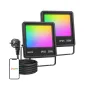Lepro F1 50 W RGB šviesi su IP65 apsaugomis, rodo juos raguose krėvės, su įkrovimo įjungtų įjungtų įjungtų, su kabeliu ir smartfonu su Lepro logu, skaičiuojamas par šaliaiso ar patalpytų ışvalomų.