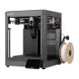 ELEGOO Centauri 2 FDM 3D prantė su CoreXY designu, 256 mm kubo ģimimo dydį, baltasis filamentinis špulnas, 5‑duočių ekranas ir atidaryta konstrukcija.