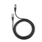 Godox Extention Power Cable for FL Soft LED Light – juos sv coiled kabelis su sudrabu XLR sambūrius, padidintu priežiūrų atstuma, iliustatant viegli nustatyti šviesvalgytą įdieį.