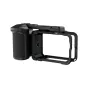 JJC SSK OA6 ScoutSnap Kit for DJI Osmo Action 6 – juosios alumiūno kaba su tekstūru gripu, magnetiniu greito įsikūręmis ir reguliavimų šautininko mygtuku, parodžią atvērta ant baltos fono.