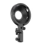 Sirui Bowens Adapter SR‑BMA01, juos metalinis konvertorius, prasidedantis mini Bowens į standartą Bowens, Sirui C150X, su dauriniu įsipėjimu ir tool‑free šviesiais knobiais, ant baltos fono.