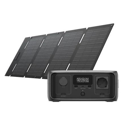 Set EcoFlow RIVER 3 UPS Power Station + 45W Photovoltaic Panel.