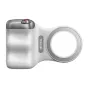 Baltasis TELESIN MagSafe Fun Shot Grip2 magneto slimtofonų gripu su dauriniu ragtuku, ergonominės silikoninė gripu, raudona mygtuku ir svaigžą reguliavimo knobį