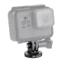 Juokinis Puluz 1/4 inčo CNC montavimo adapteris, įtrauktas į GoPro akcijos kamerą su apsaugosčiuomis, su kameros ekranas rodo 4K 30W įrašymą su 00:05 laikotarpiu.