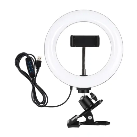 Puluz 20 cm Ring Light for Vlogging with Monitor Clip, Phone Holder, and Color 