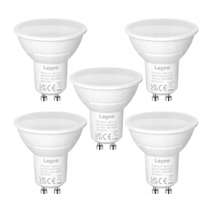 MOQ 5 LEPRO 200057-DW-EU-5 GU10 LED Bulb, 4.5W (50W), 345 lm, 5000K, 100,