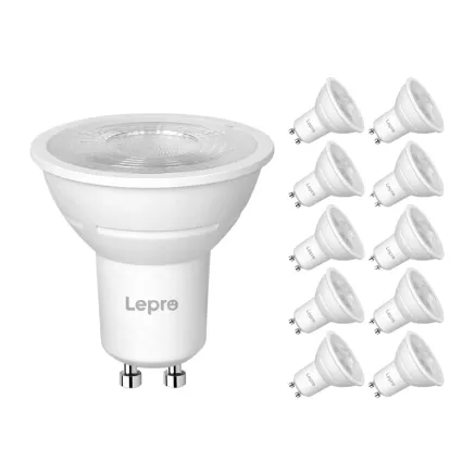 LEPRO 200084-WW-EU-10 GU10 Dimmable LED Bulb, 4.5W, 345 lm, 2700K, 38, 10-pack