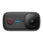 Atvirksčio žymėlių SJCAM S10 64GB akcijos kameros, kuriame žiūrėtų sarkaną įrašų mygtuką, žalia powero indikatorių ir 150° pląstą bāgą lentele su F/2.0 apertūru.