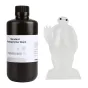 ELEGOO Standard 1.0 pusiparastryvus UV rezina butule su juos kryžkeliu ir pusiparastryvus 3D printu Baymax figūra, rodant pusiparastryvumą rezinos.